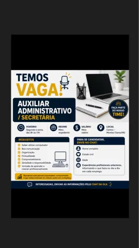 VAGA: AUXILIAR ADMINISTRATIVO / SECRETÁRIA