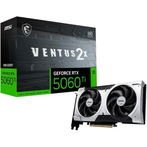 PLACA DE VIDEO RTX 5060TI 8GB MSI VENTUS 2X OC PLUS GDDR7 128BITS G506T-8V2CP NOVA LACRADA
