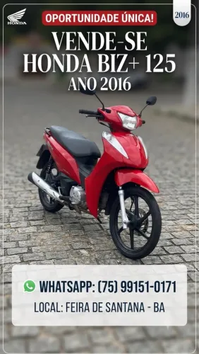 Vendo Moto Biz+ 125 ano 2016 super conservada