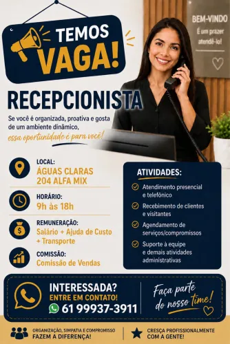 Contratamos recepcionista