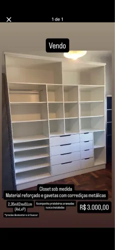 Vendo Closet / Armário reforçado, marcenaria mandada fazer sob medida 