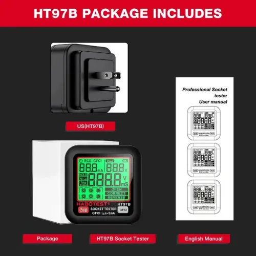 Habotest ht97 testador de soquete digital detector de tensão inteligente