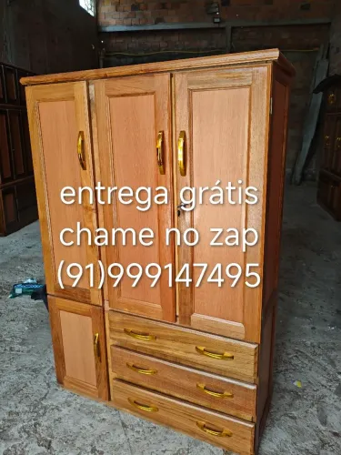 Guarda roupa de solteiro 3 portas novo madeira maciça
