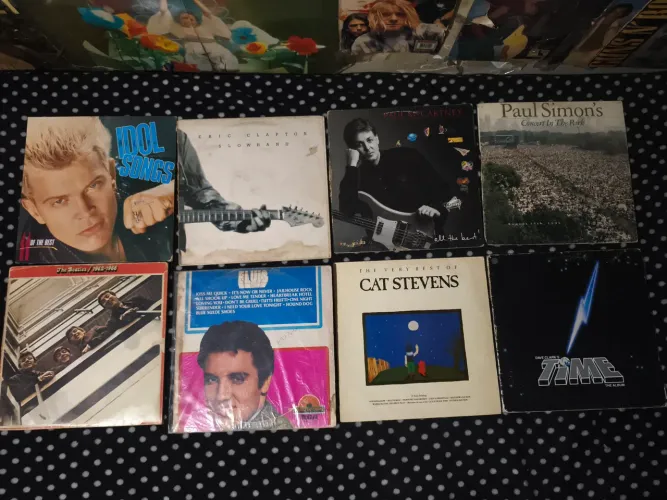 8 discos de Vinil Elvis Beatles Cat Stevens Billy Idol Lps