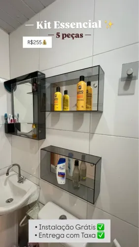 Kit banheiro Espelho e acessórios 