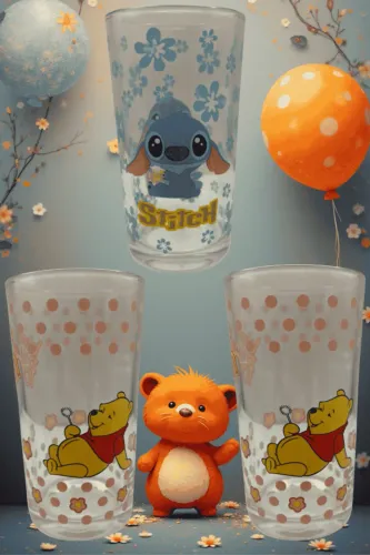 KIT COM 3 COPOS DE PERSONAGENS DA DISNEY