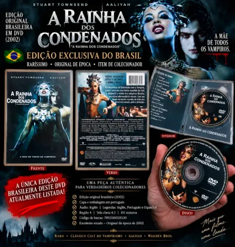 Dvd Original e Raro A RAINHA DOS CONDENADOS - IMPECÁVEL DE COLEÇÃO! FILME DE VAMPIROS