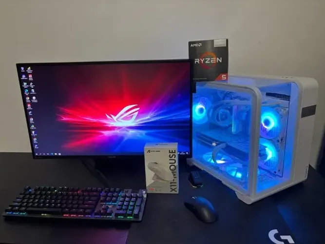 PC Gamer Completo de Alta Performance Ryzen 5600GT, RX7600 8GB Steel Legend, 16gb DDR4