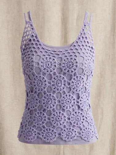 Blusa regata crochê