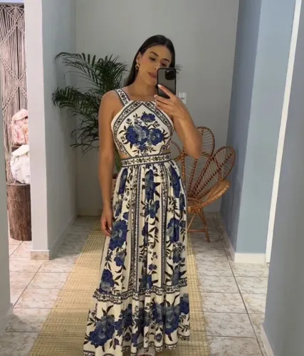 Vestido Cropped Manu Farm tamanho P