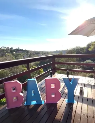 Letreiro baby para chá revelação mdf 