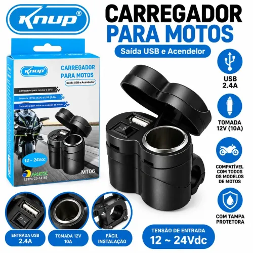 Carregador USB moto
