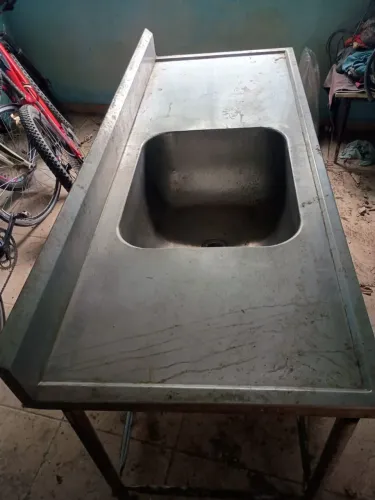 Mesa pia aço inox com cuba 50 × 40 cm