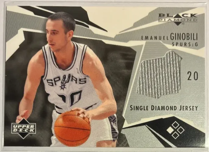 Manu Ginobili uniforme game worn patch memo 2003 Card NBA Basquete Hall da Fama
