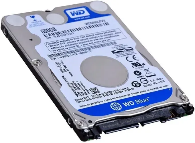 HD - Disco Rígido Para Notebook WD Blue 500GB, 2.5", SATA III, 5400RPM