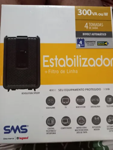 Estabilizador SMS, 300VA, 4 tomadas