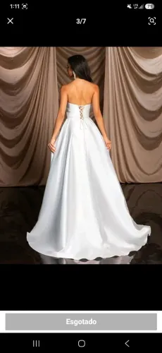 Vestido de Noiva Acetinado - Semi Novo