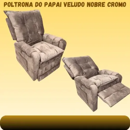 Poltrona do Papai veludo nobre cromo