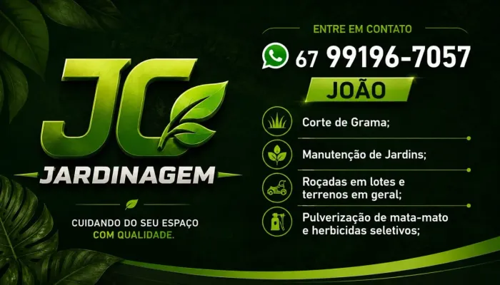 Jardineiro serviços de jardinagem em geral e roçadas em lotes.