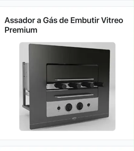 Forno assador a gás de embutir vítreo premium