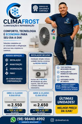 Ar-condicionado Gree na caixa com nota fiscal e garantia.