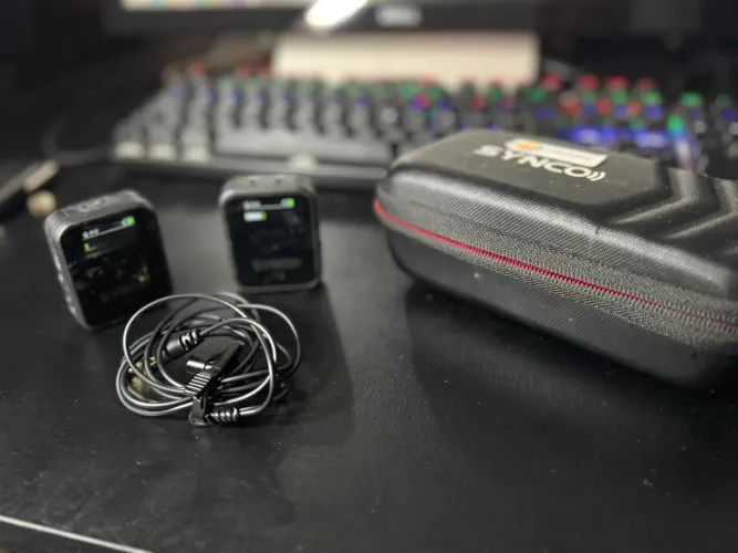 Microfone de lapela sem fio marca synco A2
