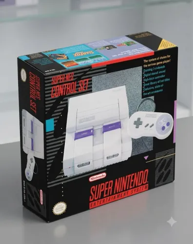 Leia o anúncio, Caixa super Nintendo 