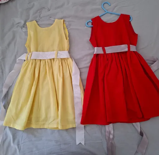 Vestido amarelo e vermelho valor individual