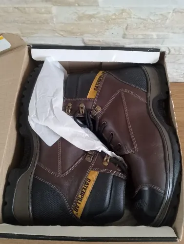 Bota Coturno N°45 Couro Caterpillar Premium Masculina Adventure Palmilha Gel CAT-Brutus
