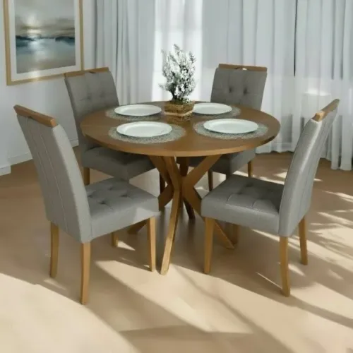 Mesa Jantar Redonda Simpatia 1,10m 4 Cadeiras Produto Novo!! Pronta Entrega!!