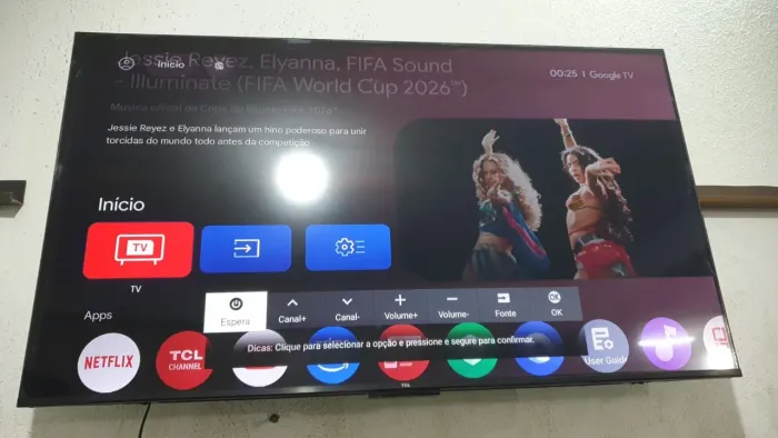 Tv smart 4k borda infinita 65 polegadas