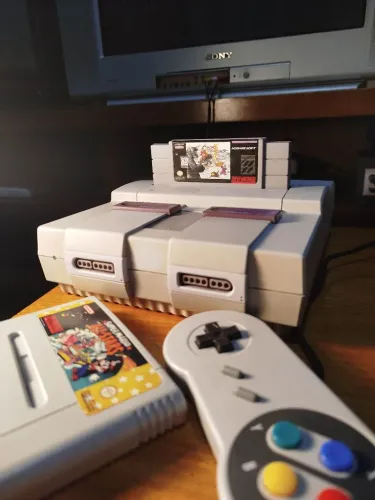 Super Nintendo com 6 jogos
