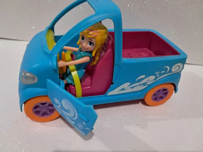Caminhonete de praia Polly Pocket + Boneca Polly Pocket 