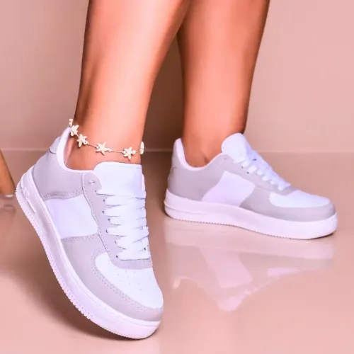 Tênis Cinza Branco Casual