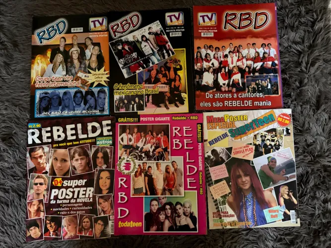 Lote de revistas pôster Rebelde