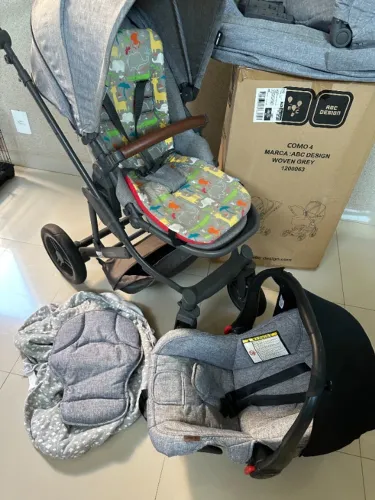 Carrinho abc design COMO 4 - bebe conforto, moiseis - Trio Woven Grey - ABC Design