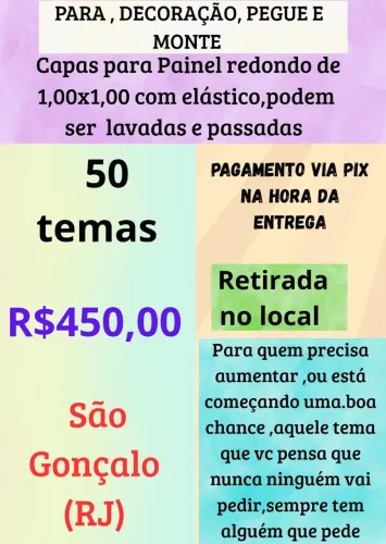 Capas para painel redondo (decoração, pegue e monte)