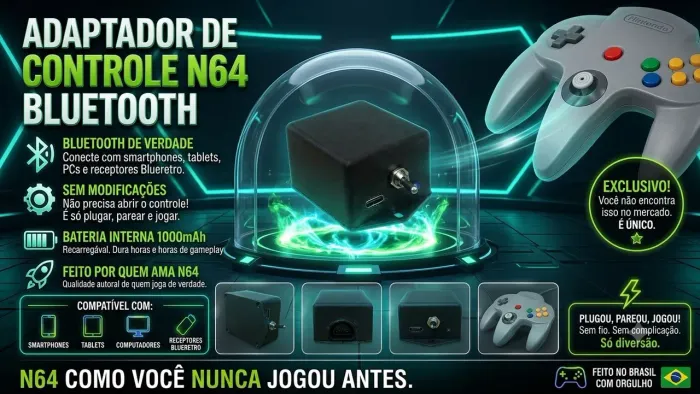 Adaptador de Controle de Nintendo 64 para Bluetooth