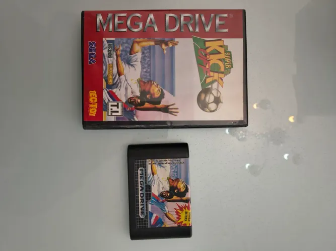 Super kick off original mega drive com caixa