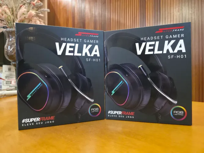 Headset Gamer SuperFrame Velka 7.1 Surround RGB Drivers 50mm USB Preto SF-H01