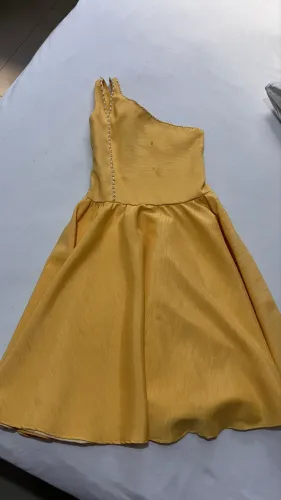 Vestido De Festa Infanil Amarelo Sol Princesa até 12 Anos
