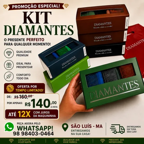 Kit cuecas diamantes 