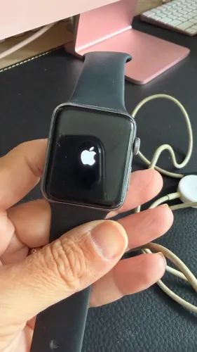 apple watch séries 3 - 42 mm, pulseira preta da apple