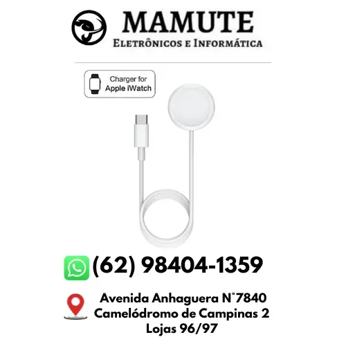 Carregador Sem Fio Magnético Apple Watch 1/2/3/4/5/6/7/8/9/ Ultra Tipo C Peining