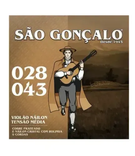 Encordoamento Violão Nylon Cristal C/ Bolinha São Gonçalo