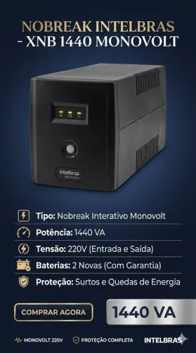NOBREAK INTELBRAS - XNB 1440 / 220V<br><br>Potência: 1440 VA