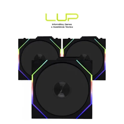 (LOJA FÍSICA) Kit fans lian li Reverse blade unifan wifi 3 unidades