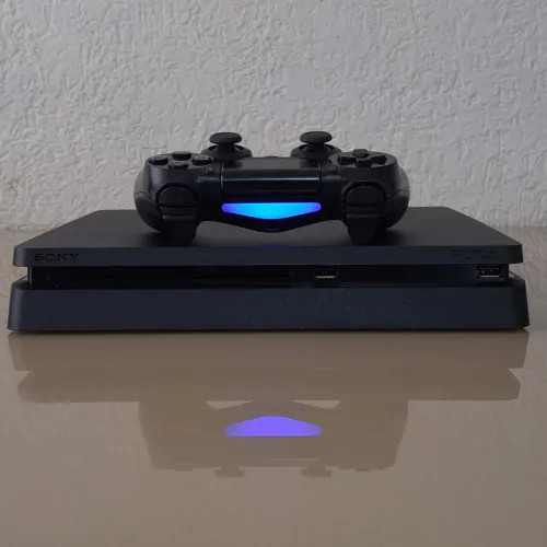 Ps4 Slim 500gb + Controle + Cabos / Impecável