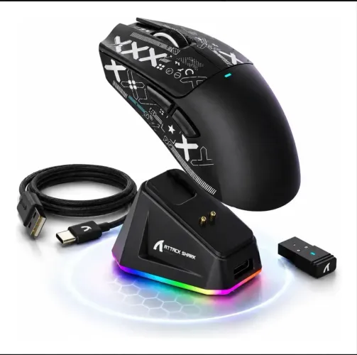 Mouse X11 Attack Shark Gamer Sem Fio 22000dpi Óptico Branco
