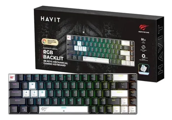 Teclado mecânico gamer da Havit modelo Gamenote KB906L